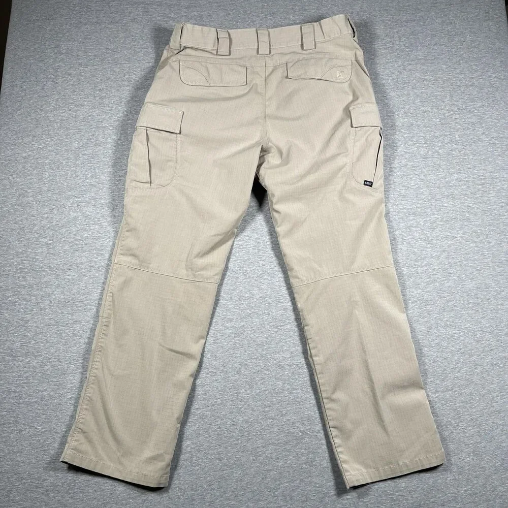 5.11 Tactical Cargo Pants Mens 33x28 Beige Polyester Cotton Canvas Workwear